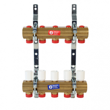 Коллекторный узел латунный Giacomini R553ZY 1 x 3/4 EK на 6 контуров R553ZY046