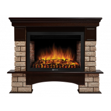 Портал Firelight Forte Wood 30 камень коричневый, шпон темный дуб