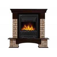 Портал Firelight Forte Wood Classic камень коричневый, шпон темный дуб