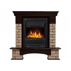 Портал Firelight Forte Wood Classic камень коричневый, шпон темный дуб