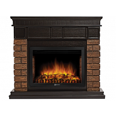 Портал Firelight Bricks Wood 25 камень темный, шпон венге