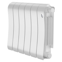 Радиатор биметаллический Royal Thermo Infinity 300 Bianco Traffico VR80 6 секций нижнее подключение RAL 9016 1696338