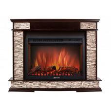 Портал Firelight Scala 30 камень сланец скалистый бурый, шпон тёмный дуб