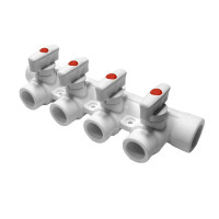 Коллектор с 3 выходами Pro Aqua d=25-20 PP-R  Белый (PA6710308P)