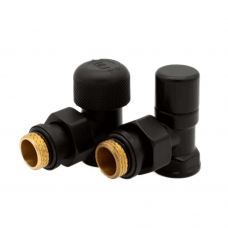 Набор термостатический угловой DR RUBINETTERIE 1/2 x 1/2 черный 0281.15WH0WBR