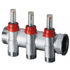 Коллектор запорный FAR 1 1/4 ВР-НР с расходомерами 3 отвода M24x19 FK 3970 C11403