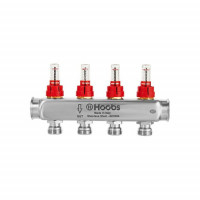 Коллектор Hoobs из нержавеющей стали с расходомерами и кронштейнами 1 x 3/4 7 выходов HB-INCRO-804507