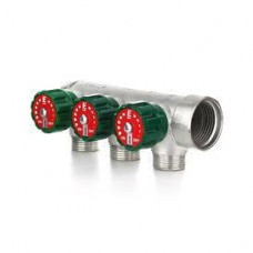 Коллектор модульный ELSEN 3/4 4 контура 1/2 HP ПУ вентили 90° TIN латунь EMW03.04T