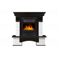 Портал Firelight Forte Classic камень белый, шпон темный дуб