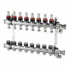 Коллектор из нержавеющей стали Oventrop Multidis SF 3 выхода 1 x 3/4 EK с ротаметрами 1405353