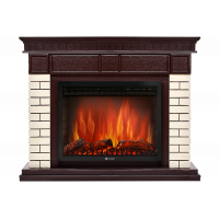 Портал Firelight Bricks 30 камень бежевый, шпон темный дуб