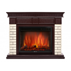 Портал Firelight Bricks 30 камень бежевый, шпон темный дуб