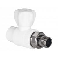 Кран шаровой радиаторный TEBO PP-R 25х3/4 прямой белый 015062002