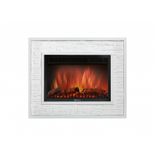 Портал Firelight Loft 30 камень белый, белая эмаль
