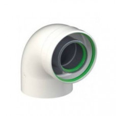 Колено коаксиальное конденсационное Gekon 60/100 мм 90° PP-R/сталь GKD 60100090PAL