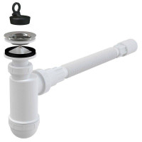 Сифон Alcaplast бутылочный для раковины 11/4 x 40 мм с гибким соединением FLEXI пластик белый