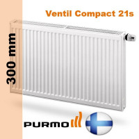 Радиатор стальной панельный Purmo Plan Ventil Compact M 21s 300x1200 мм нижнее подключение FCVM 21s-300-1200