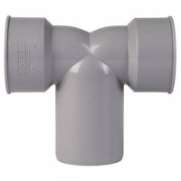 Отвод, Ostendorf, HT, HTDSW, 90°, 40, 50, 40, сифонный двойной, PP, цвет-RAL 7037 серая пыль