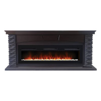 Портал Firelight Porto Long камень черный, шпон венге