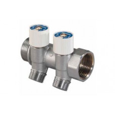 Коллектор Uponor Uni-C SH 1 НР/ВР на 2 выхода 1/2 НР межосевое расстояние 38 мм 1014137