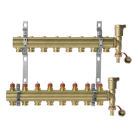 Распределительный коллектор Danfoss FHF-8 set с кронштейнами и воздухоотводчиками 8 контуров 088U0708