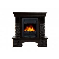 Портал Firelight Pietra Nuovo Classic камень сланец чёрный, шпон венге